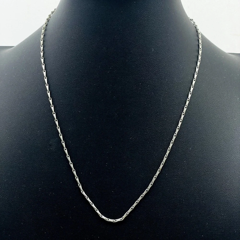 Signed Whiting and Davis Necklace Silver Tone Snake Chain Vintage Classic